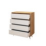 Hanah Home Cómoda Moderna Roble y Blanco con 4 Cajones